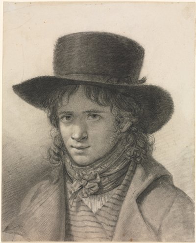 Selvportræt i en hat af Anne-Louis Girodet de Roucy-Trioson