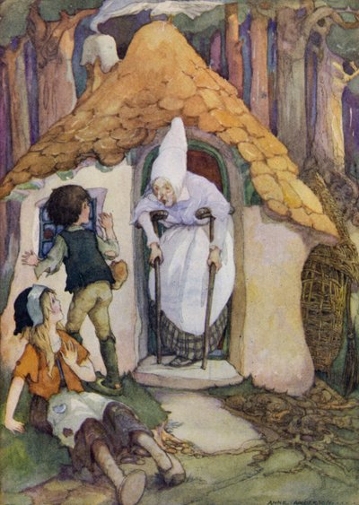 Hansel og Grethel (farve litho) af Anne (after) Anderson