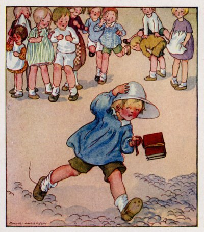 Børnerim: Georgy Porgy, Pudding And Pie (farve litho) af Anne (after) Anderson