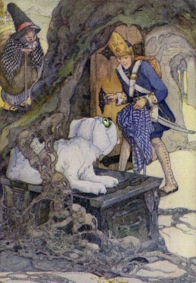 The Tinder Box (farve litho) af Anne (after) Anderson