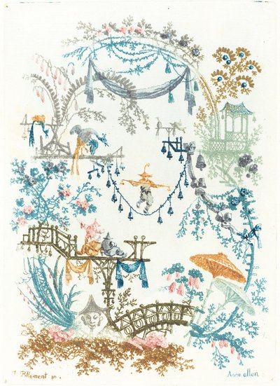 Kinesisk arabesk med en tightrope Walker, ca. 1795. af Anne Allen