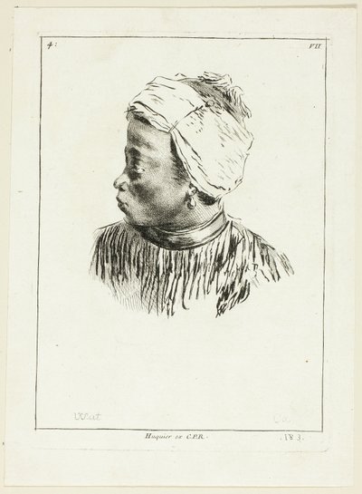Head of Black (profil) af Anne Claude Philippe Caylus