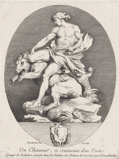En jæger, der griber en bjørn, 1737 af Anne Claude Philippe de