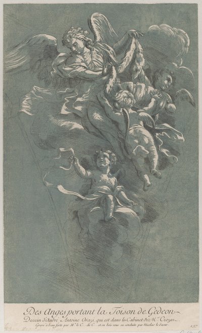 Tre engle, der bærer Gideons fleece, fra 