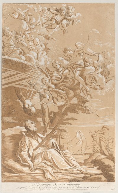 Saint Francis Xaviers død, ca. 1729. af Anne Claude Philippe de Caylus