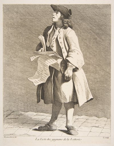 Læsningen af lotterivindere, 1746. af Anne Claude Philippe de Caylus