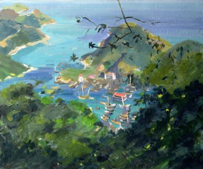 Udsigt over Aberdeen fra Peak, Hong Kong af Anne Durham