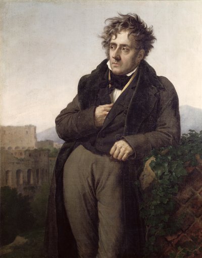 Portræt af Francois Rene (1768-1848) Vicomte de Chateaubriand, ca. 1811 (se også 75712) af Anne Louis Girodet de Roucy Trioson