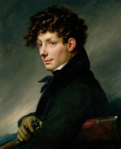 Portræt af en ung mand som jæger, 1811 af Anne Louis Girodet de Roucy Trioson