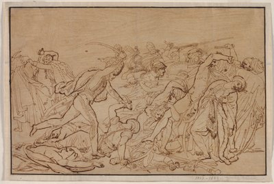 Studie til The Revolt of Cairo, 1810. af Anne Louis Girodet de Roucy Trioson