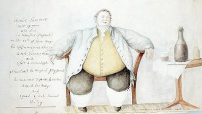 Daniel Lambert (1770-1809) 1813 (akvarel og grafit på papir) af Anne Marguerite Hyde de Neuville