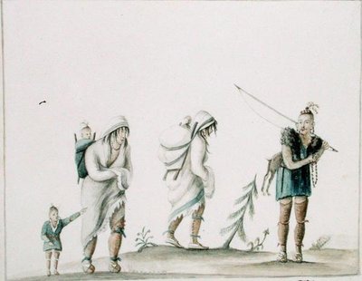 Indisk familie, ca. 1807 (akvarel på papir) af Anne Marguerite Hyde de Neuville
