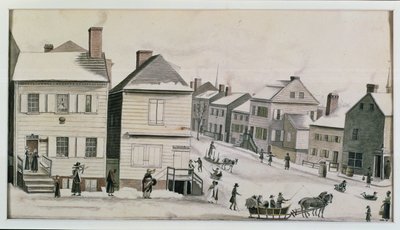Hjørnet af Warren og Greenwich Street, 1809 af Anne Marguerite Hyde de Neuville