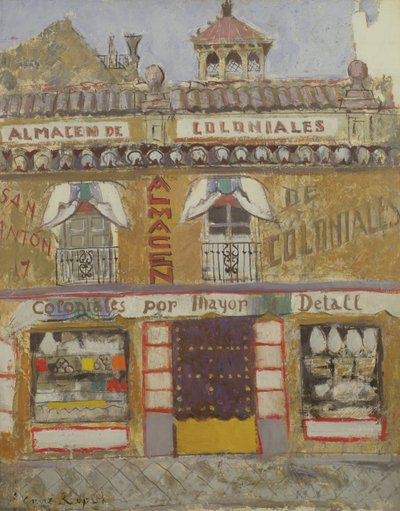 A Shop Front, Granada af Anne Redpath