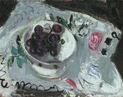 Dish of Grapes, ca. 1957 (olie på bord) af Anne Redpath