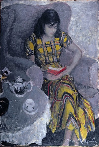 Eileen (olie på panel) af Anne Redpath