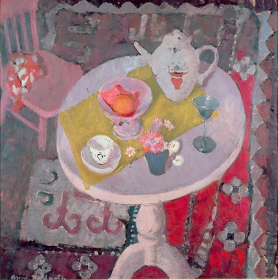 Rundt bord med kinesisk tekande af Anne Redpath