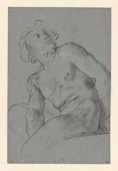 Carracci - Siddende mandlig nøgen, I 183 (PK) af Annibale Carracci