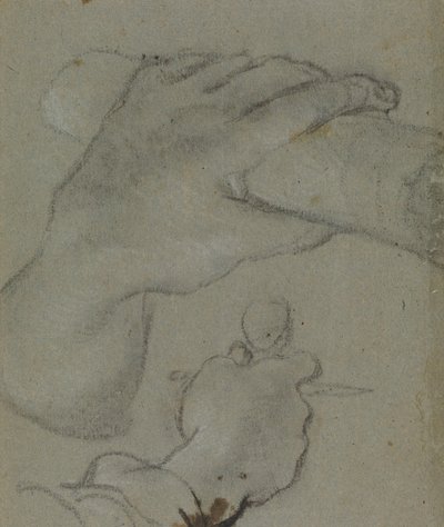 Carracci - v-studie til hænderne på Johannes E, RCIN 902115 af Annibale Carracci