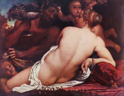 Tysk: Bacchantin Venus med en satyr og amoriner af Annibale Carracci