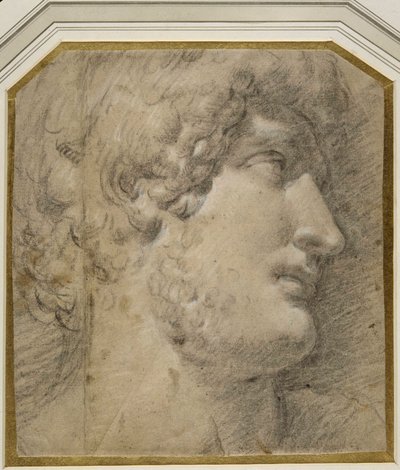 Leder af kejser Gallienus (eller? Hadrian), efter det antikke (sort kridt på flødepapir) af Annibale Carracci