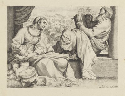 Hellig Familie med den unge Johannes Døberen af Annibale Carracci
