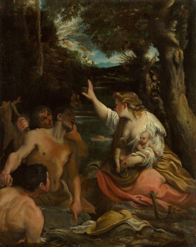 Latona og de lykiske bønder Latona beskytter sine børn, 1585. af Annibale Carracci