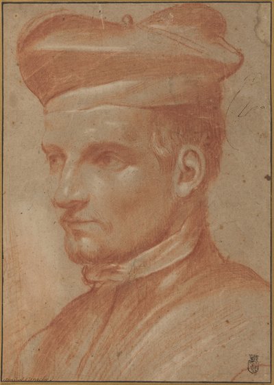Portræt af en gejstlig med biretta af Annibale Carracci