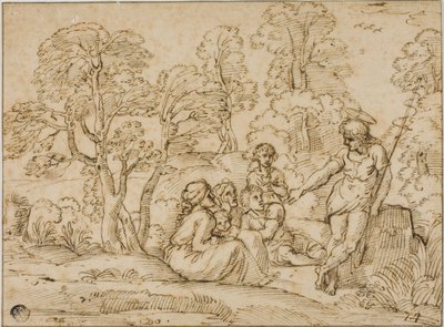 Johannes Døberen prædiker af Annibale Carracci