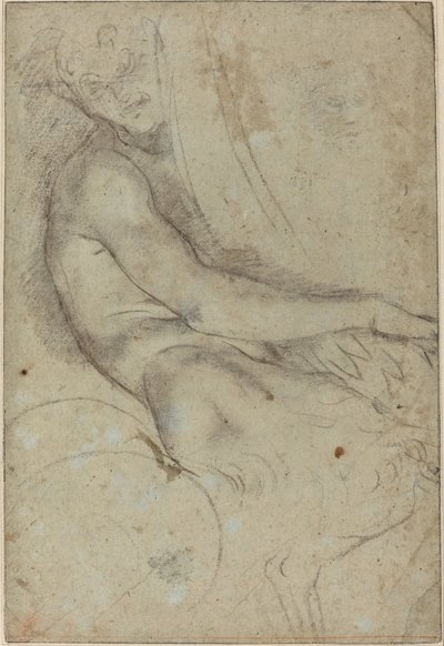 Satyr holder en rundel af Annibale Carracci