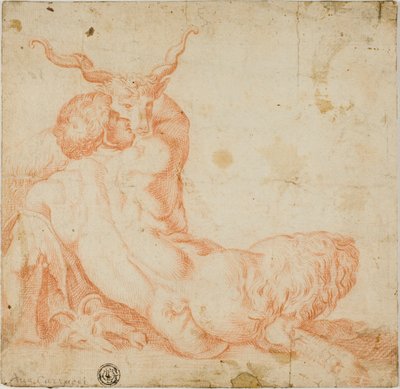 Satyr og ged af Annibale Carracci
