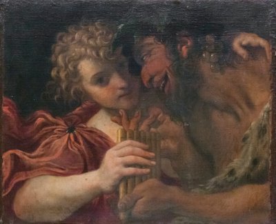 Satyr og hyrde af Annibale Carracci