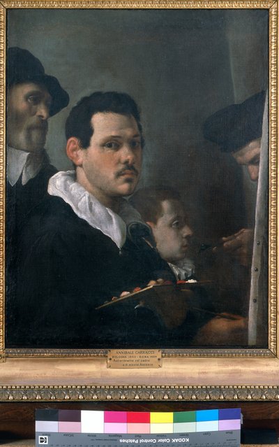 Selvportræt med andre figurer, ca. 1593 (olie på lærred) af Annibale Carracci