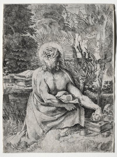 Sankt Jerome, ca. 1591. af Annibale Carracci