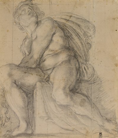 Studie til en ignudo af Annibale Carracci