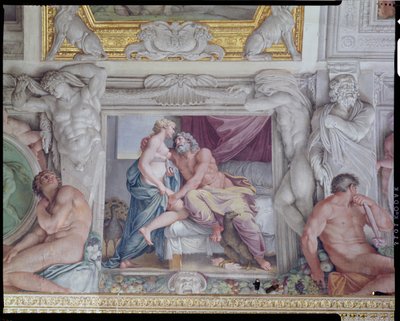 Galleria di Carracci Carracci Hall detalje af Jupiter og Juno, 1597-1604 fresco af Annibale Carracci