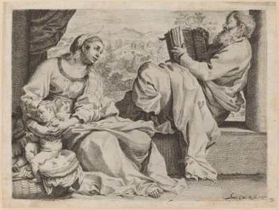 Den hellige familie med Johannes Døberen af Annibale Carracci