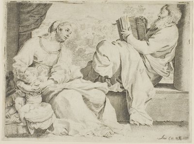 Den hellige familie med Johannes Døberen af Annibale Carracci