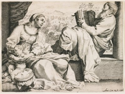 Den hellige familie med Johannes Døberen af Annibale Carracci