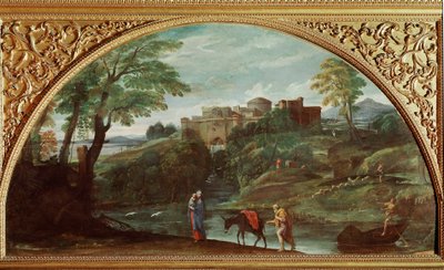 Flyveturen til Egypten. Maleri af Annibale Carracci dit Carrache (1560-1609). Mål: 122x230 cm. Galleria Doria Pamphilj, Rom, Italien. af Annibale Carracci