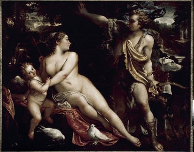 Venus og Adonis (olie på lærred, ca. 1588-1593) af Annibale Carracci