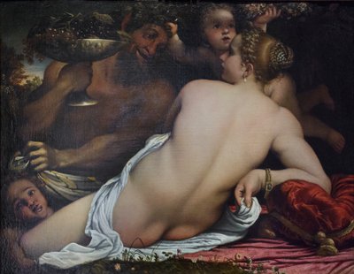 Venus, to satyrer og Amor af Annibale Carracci