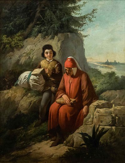 Dante i eksil, 1854. af Annibale Gatti