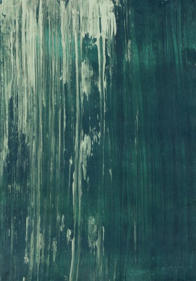 Abstrakt i flydende blågrøn af Annick