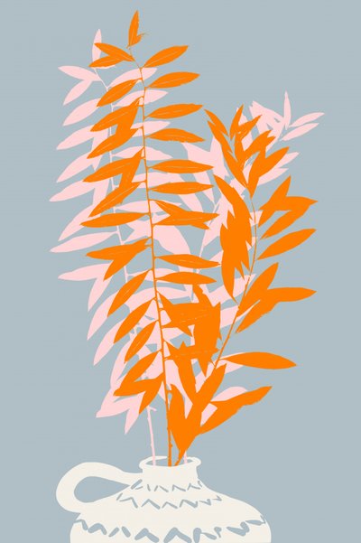 Minimalistisk botanisk stilleben af Annick
