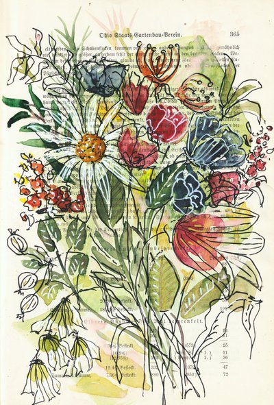 Akvarelblomsterskitse af Annick