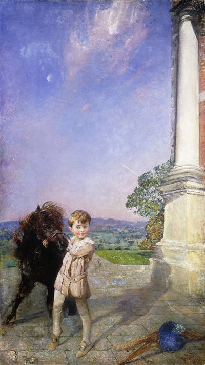 En lille dreng med en shetlandspony af Annie Louisa Swynnerton
