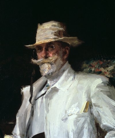 Portræt af William Merritt Chase, amerikansk impressionistisk maler, c1910 af Annie Traquair Lang