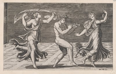 Speculum Romanae Magnificentiae: Dance of Fauns and Bacchants, begyndelsen af det 16. århundrede..., begyndelsen af det 16. århundrede af Anon