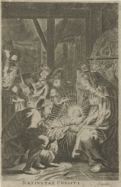 Tilbedelse af hyrderne Nativitas Christi (titel på objekt) af Anonymous